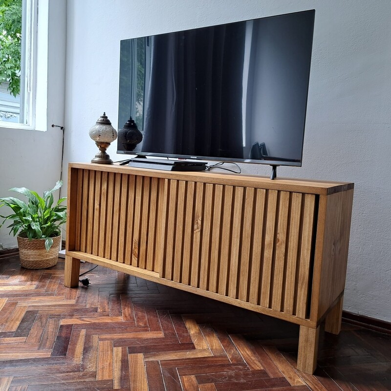 Rack Para TV Varillado Puerta Corrediza