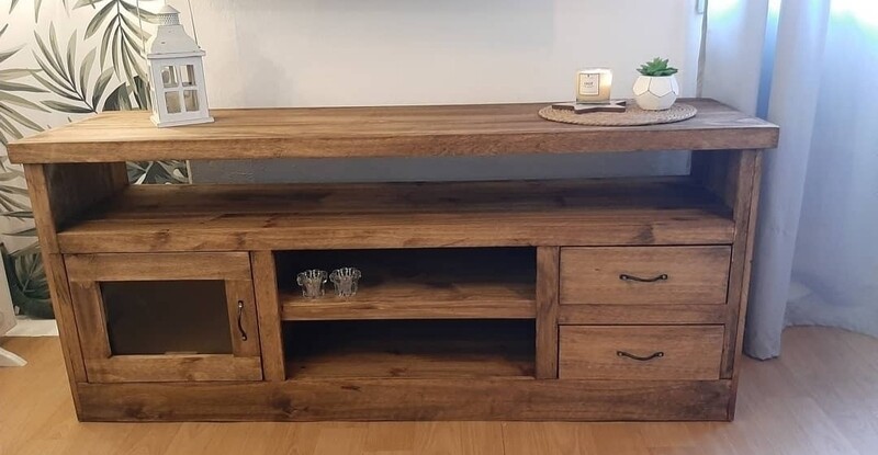 Rack Para Tv Rústico Todo En Madera Maciza