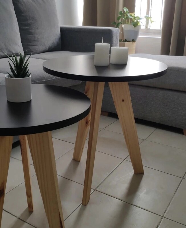 Mesa Ratona Redonda Set X2 Estilo Escandinavo/nido