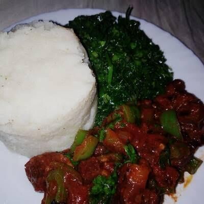Beef/ugali/kales