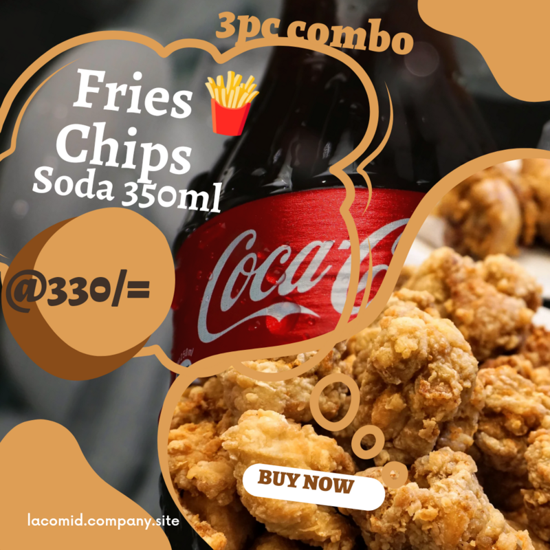 (3 PC combos) Chips/soda/chicken 1/4