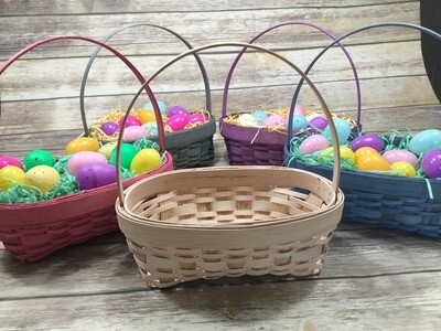2024 Easter Basket, Available in Natural, Pink, Blue, Purple, Green
