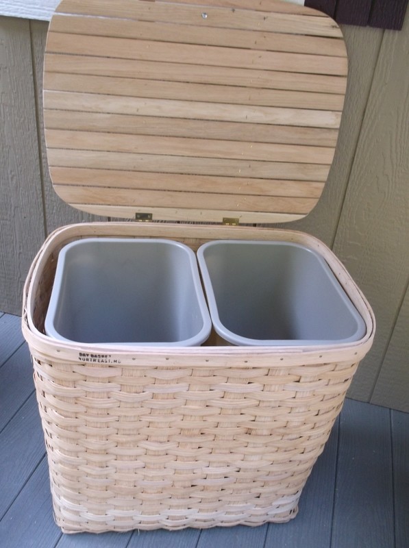 Double Hamper/Recycling Basket - 25.5x19x22