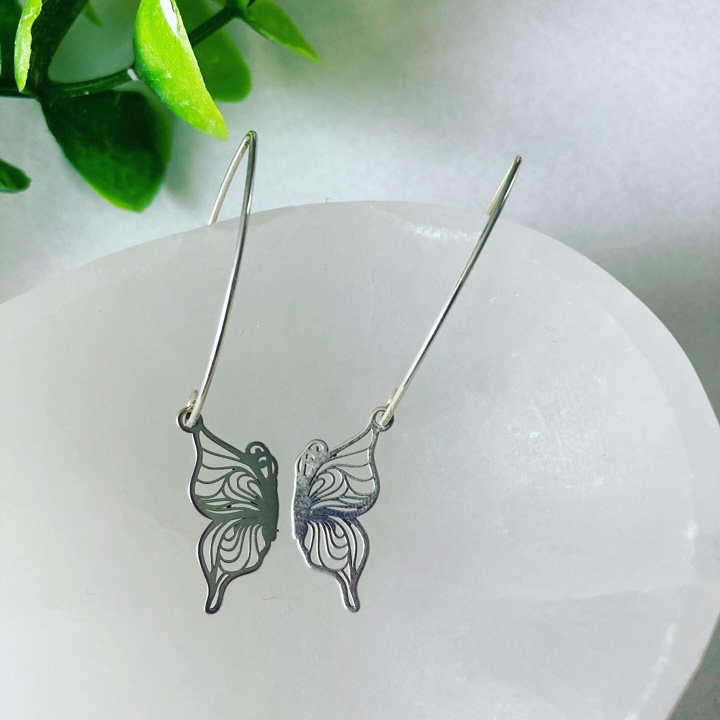 Beautiful Butterfly Earrings Solid Sterling Silver
