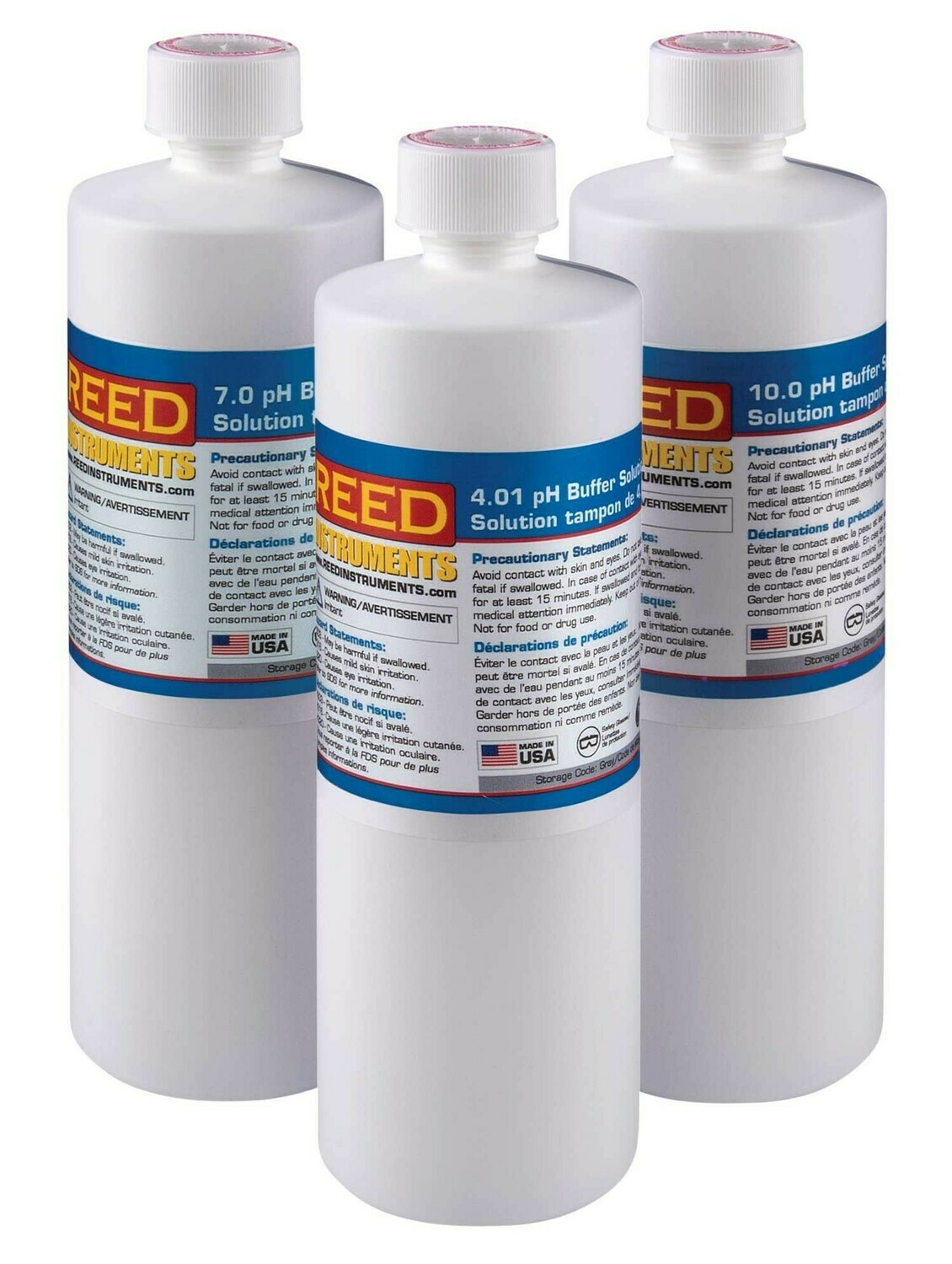 pH Buffer Solution Kit, 4.01, 7.00 and 10.00 pH, 500ML bottles Model R1400-KIT