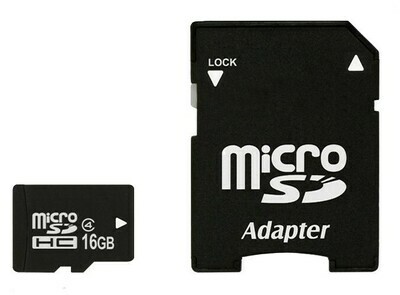 Micro SD Memory Card w/Adapter, 16GB Model RSD-16GB