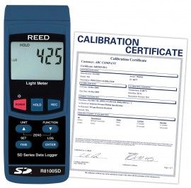 REED R8100SD-NIST Data Logging Light Meter, includes ISO Certificate