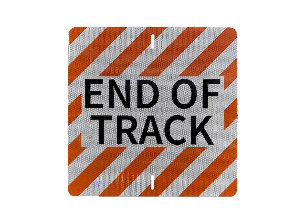 End of Track Railroad Sign – Solutions - Factory Theme
