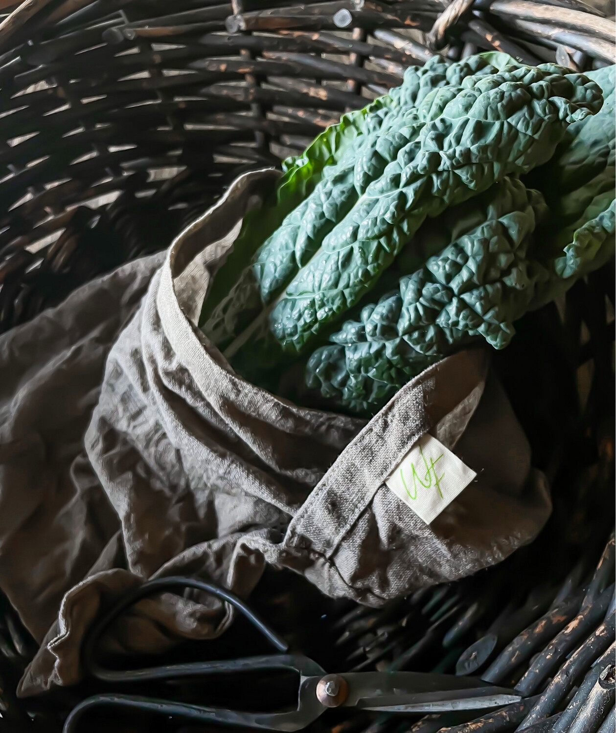100% Natural Flax Linen Produce / Bread Bag 11” X 12”