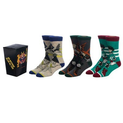 My Hero Academia | Deku/Izuku, Bakugo, & Tenya | 3-Pk Crew Sock Set