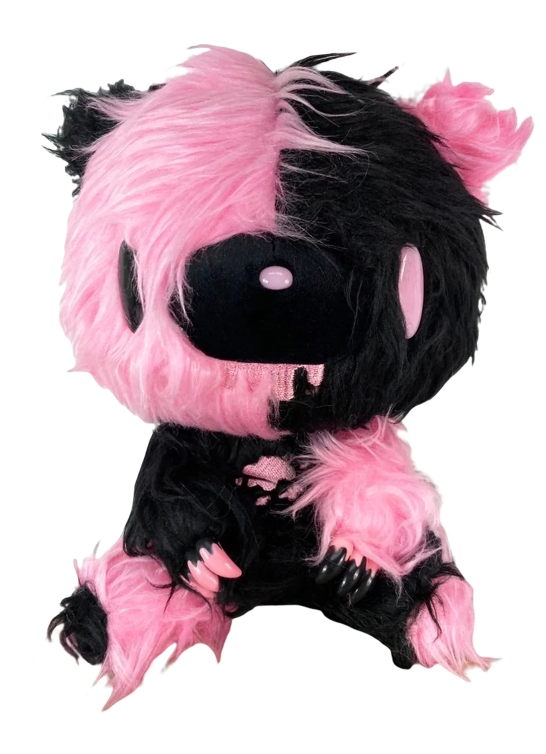 Gloomy Bear | Gloomy Bear (Black & Pink, Long Fur) | 7" Sitting Plush