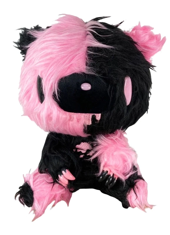 Gloomy Bear | Gloomy Bear (Black & Pink, Long Fur) | 7" Sitting Plush