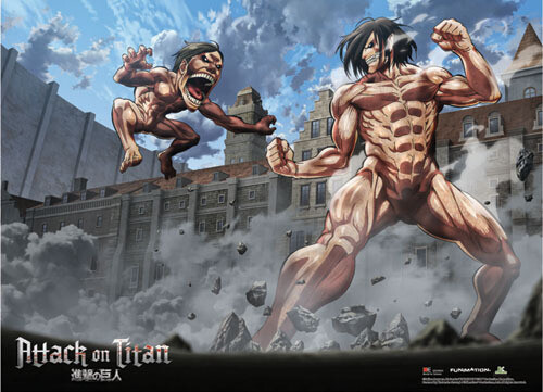 Attack On Titan | Eren Yeager (Attack Titan Form) Vs. Titan | Wall Scroll