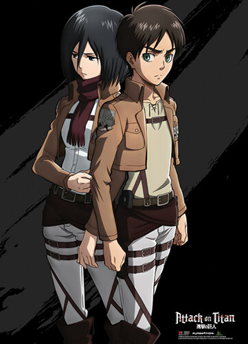 Attack On Titan | Eren & Mikasa | Wall Scroll