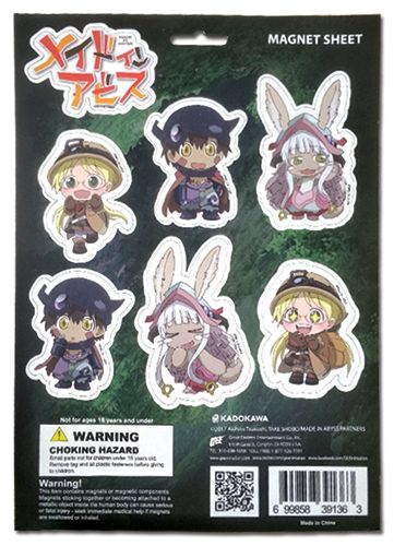 Made In Abyss | Main Characters (Chibis) | 6-Pc Magnet Sheet