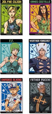JoJo's Bizarre Adventure - S5: Stone Ocean | Main Characters | 6-PC Die-Cut Rectangle Sticker Set