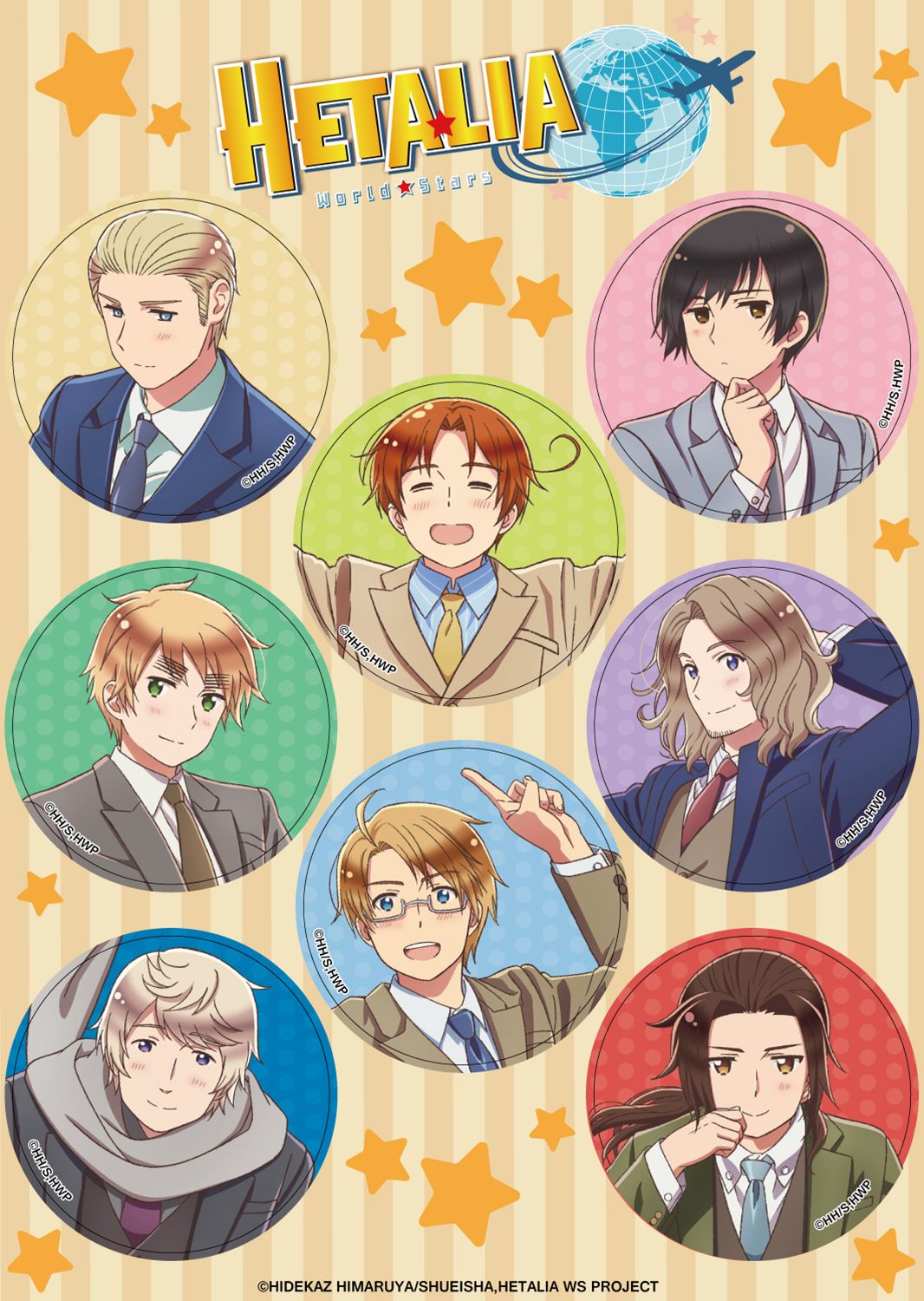 Hetalia - S7: World Stars | Main Characters | 8-PC Sticker Set
