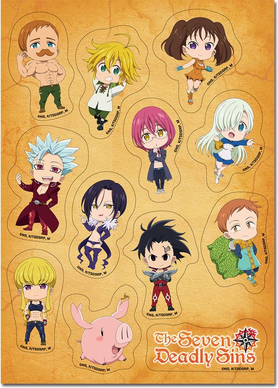 The Seven Deadly Sins - S3 | Main Characters | 11-PC SD Die-Cut Sticker Set