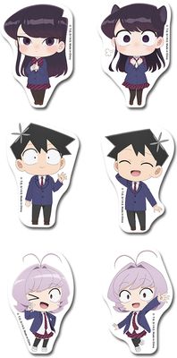 Komi Can't Communicate | Main Characters - Different Poses | 6-PC SD Die-Cut Sticker Set