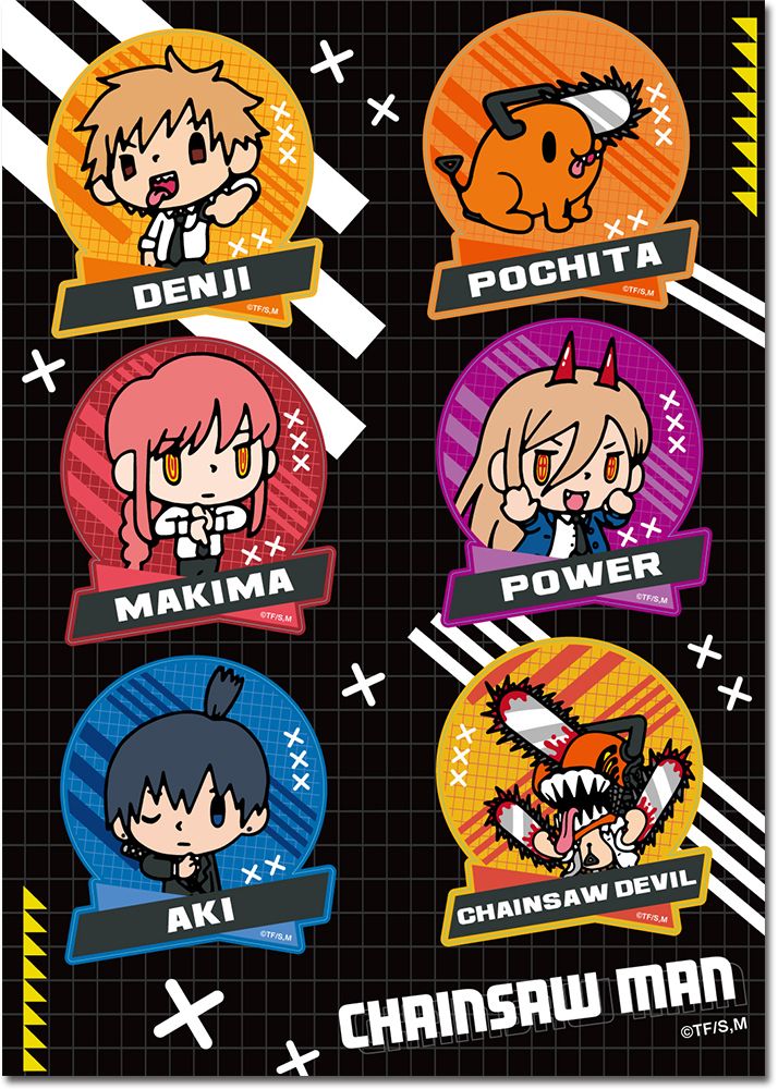Chainsaw Man | Main Characters | 6-PC Chibi Sticker Set