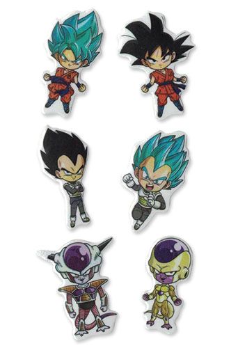 Dragon Ball Super - Resurrection F Arc | Main Characters | 6-PC Chibi Puffy Sticker Set