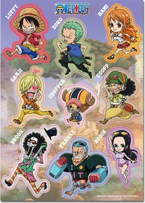 One Piece | Straw Hat Pirates - Running | 9-PC Chibi Sticker Set