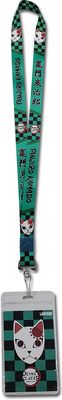 Demon Slayer | Tanjiro's Kitsune Mask - Clothing Pattern Background | Lanyard