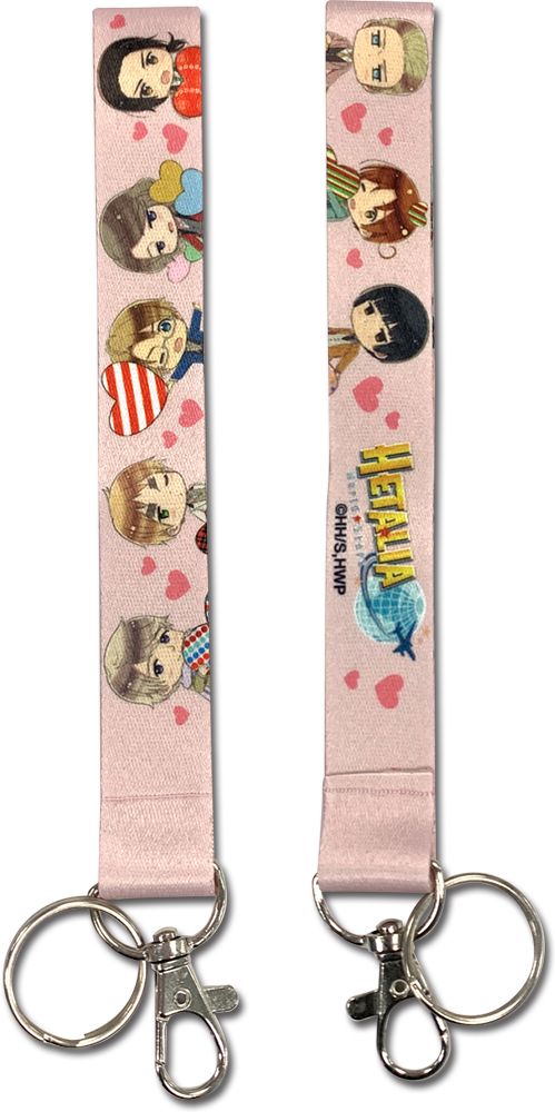 Hetalia: World Stars | Main Characters (Chibis) - Heart Packages | Wristband Lanyard