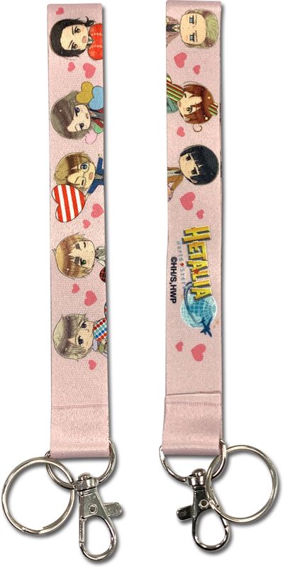 Hetalia: World Stars | Main Characters (Chibis) - Heart Packages | Wristband Lanyard