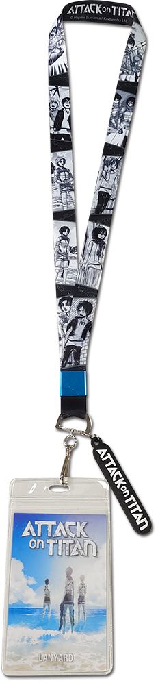 Attack On Titan - Manga | Eren, Mikasa, & Armin - Anime Title Charm | Lanyard