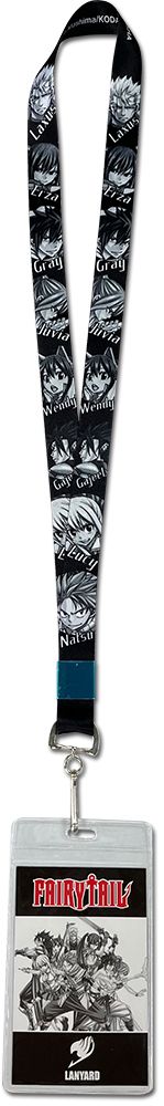 Fairy Tail - Manga | Main Characters (Black & White) | Lanyard