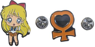 Sailor Moon S | Venus & Symbol (Chibi) | 1.5'' Pin Set