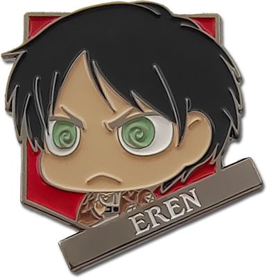 Attack On Titan | Eren Yeager (Chibi) | Shield-Shaped PinsArt Pin