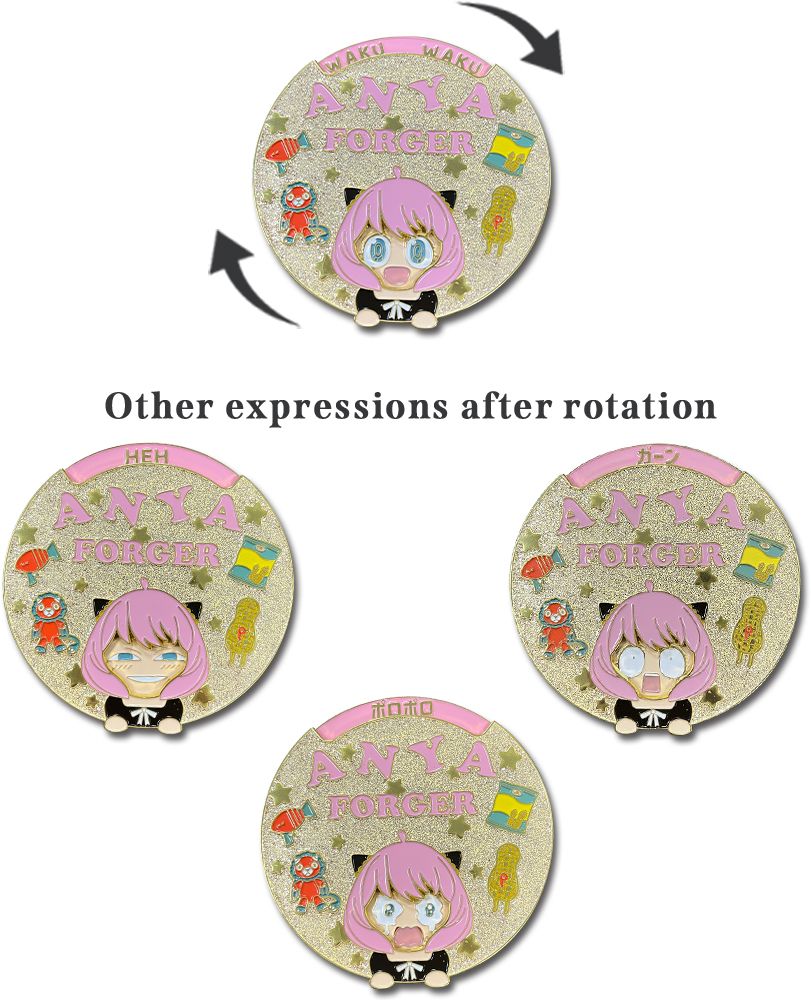 Spy X Family | Anya Forger's Face Change | Spinning Pinsart Pin Spy X Family | Anya Forger's Face Change | Spinning Pinsart Pin