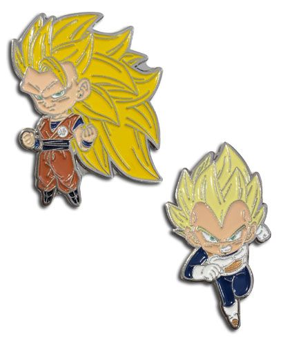 Dragon Ball Super | Goku Son (Super Saiyan 3 Form) & Vegeta (Super Saiyan Form) | Enamel Pins