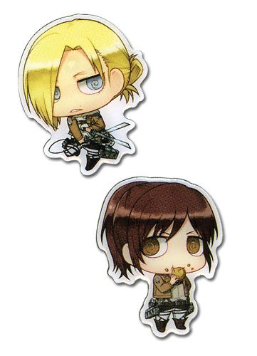 Attack On Titan | Annie & Sasha (Chibi) | 2-Pc Metal Pinsart Pin Set