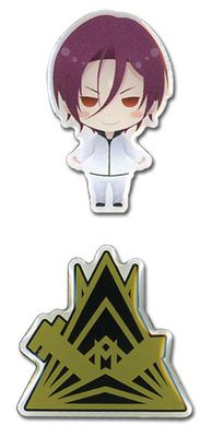Free | Rin (Chibi) & Samezuka Academy Emblem | Pin Set