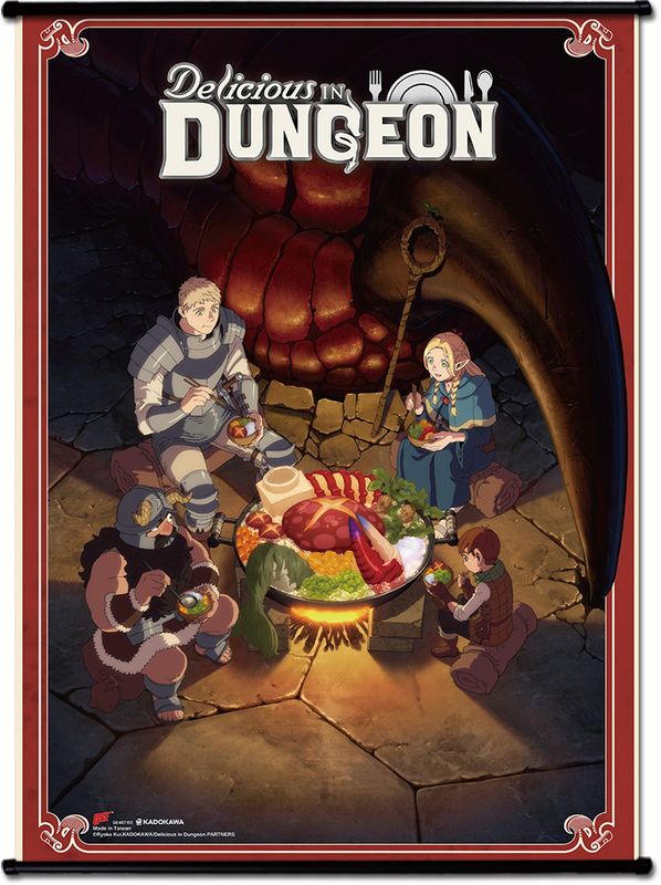 Delicious In Dungeon | Main Characters - Eating Key Art | Wall Scroll