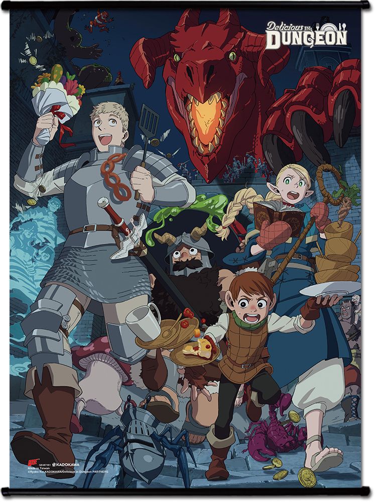 Delicious In Dungeon | Main Characters - Running Key Art | Wall Scroll