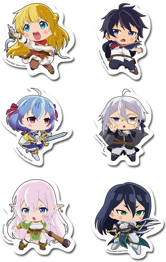 Banished From The Hero's Party | Main Characters (Chibi) | 6-Pc Die-Cut Sticker Set