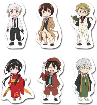 Bungo Stray Dogs Wan | Main Chatacter Group 1 - Set 2 | Die-Cut Sticker Set