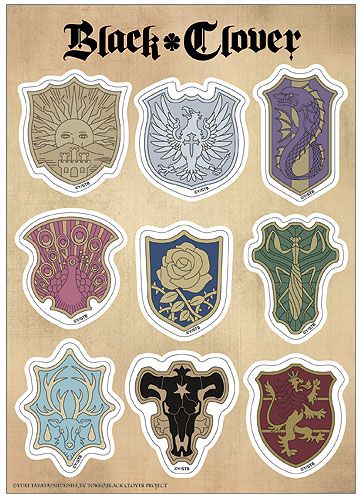 Black Clover | Magic Knight Squad's Emblems | 9-Pc Sticker Sheet