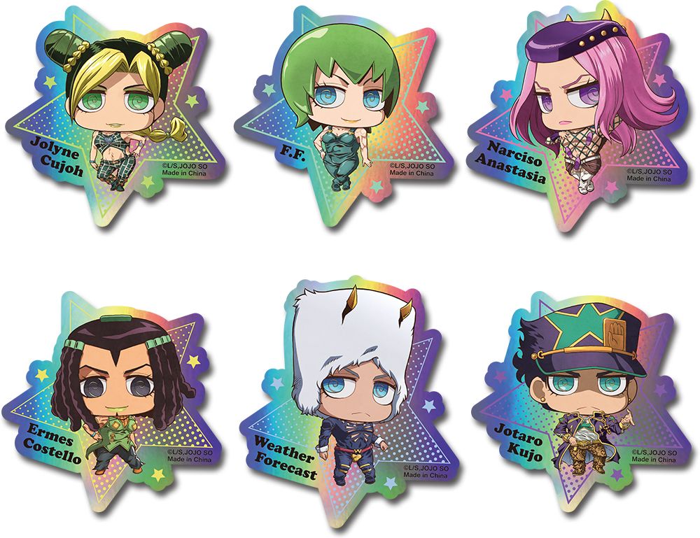 JoJo's Bizarre Adventure: Stone Ocean | Group (Chibi) | Holographic Sticker Set