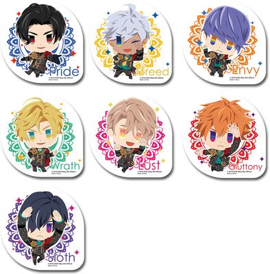 Obey Me | Group (Chibi) - Shiny Background | Die-Cut Sticker Set