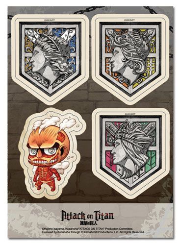 Attack On Titan | Walls & Red Titan (Chibi) | Sticker Set