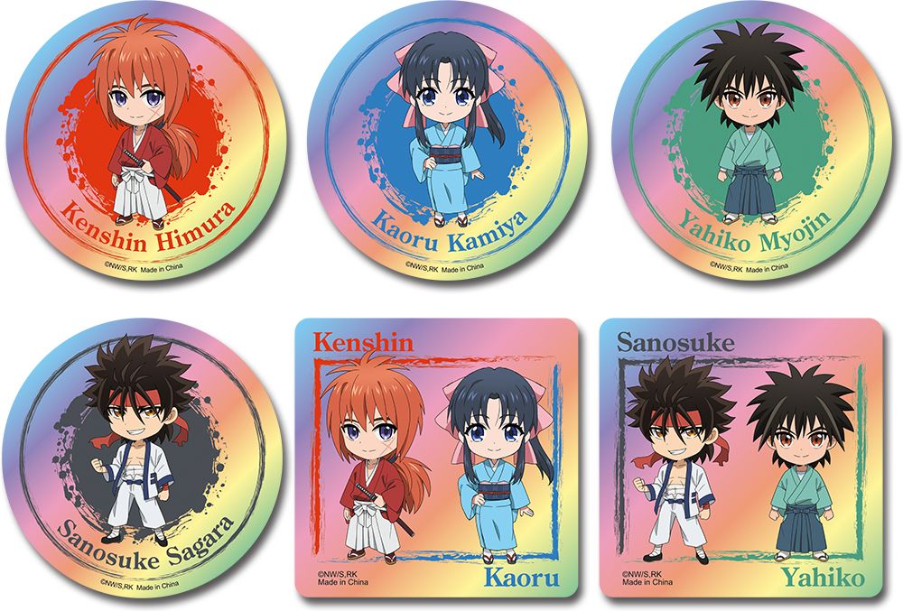 Rurouni Kenshin | Character Group (Chibi) | Holographic Sticker Set