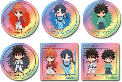 Rurouni Kenshin | Character Group (Chibi) | Holographic Sticker Set