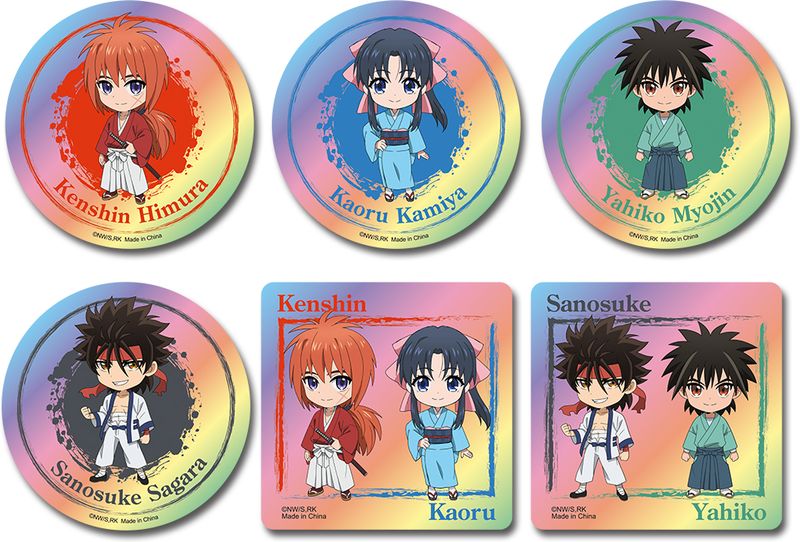 Rurouni Kenshin | Character Group (Chibi) | Holographic Sticker Set