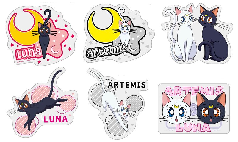 Sailor Moon R | Luna & Artemis | Transparent Die-Cut Sticker Set