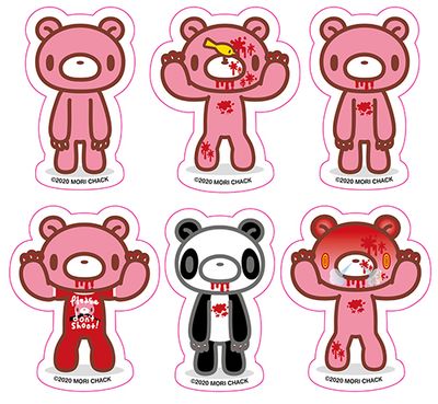 Gloomy The Naughty Grizzly | Gloomy Bear (Different Forms) | 6-Pc Die-Cut Sticker Set